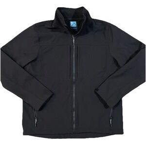 Iceburg Mens Black Soft Shell Fleece Lined Coat Jacket Size‎ Medium Zip Pockets